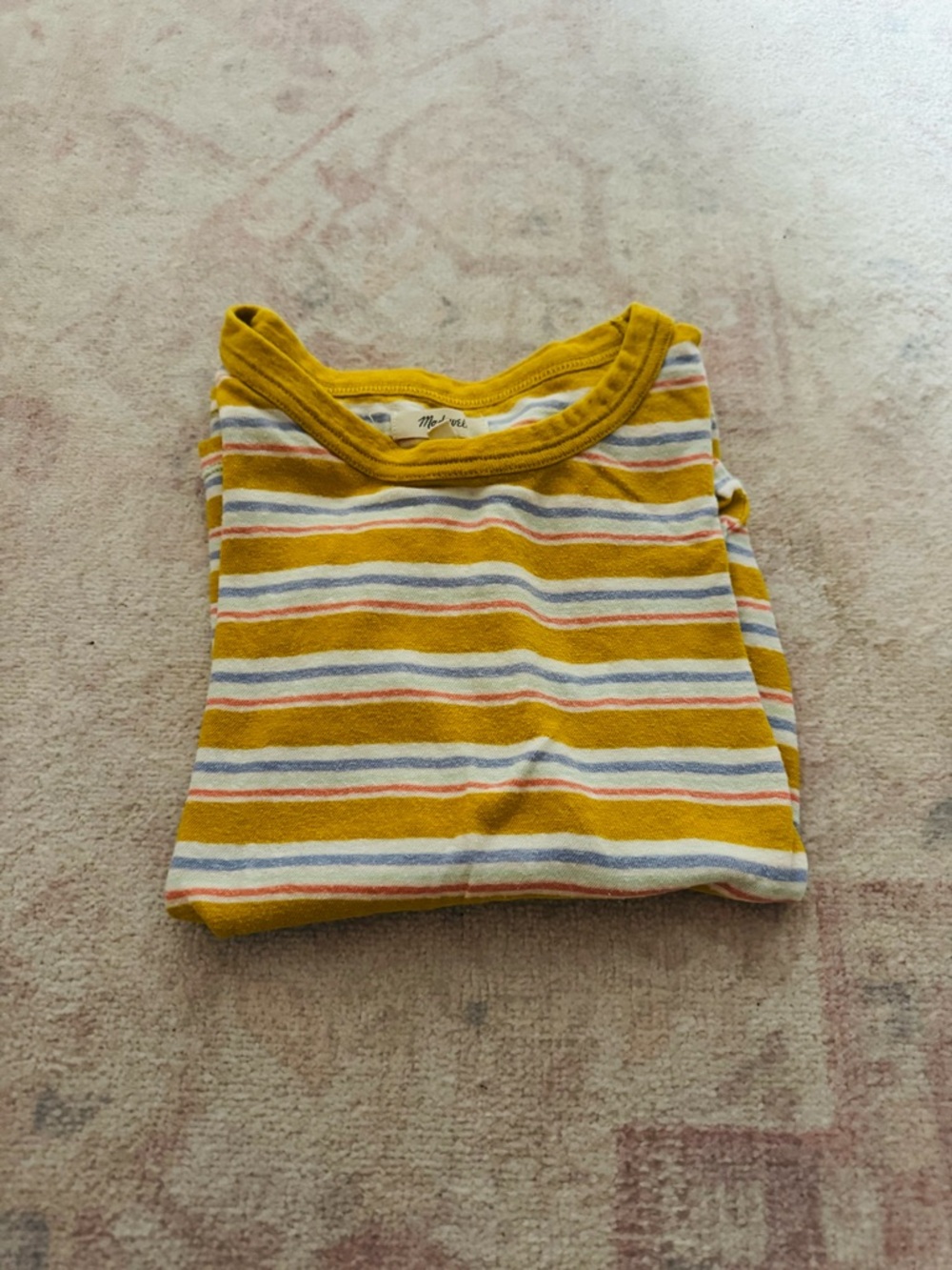 Madewell Yellow Striped Short Sleeve Tee